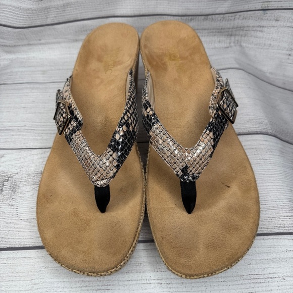 Vionic Polina Snakeskin Wedge Thong‎ Sandal Size 11 - Picture 3 of 8